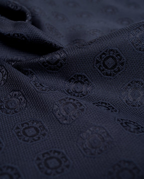 Brunello Cucinelli Blue silk scarf with woven pattern MX8740091