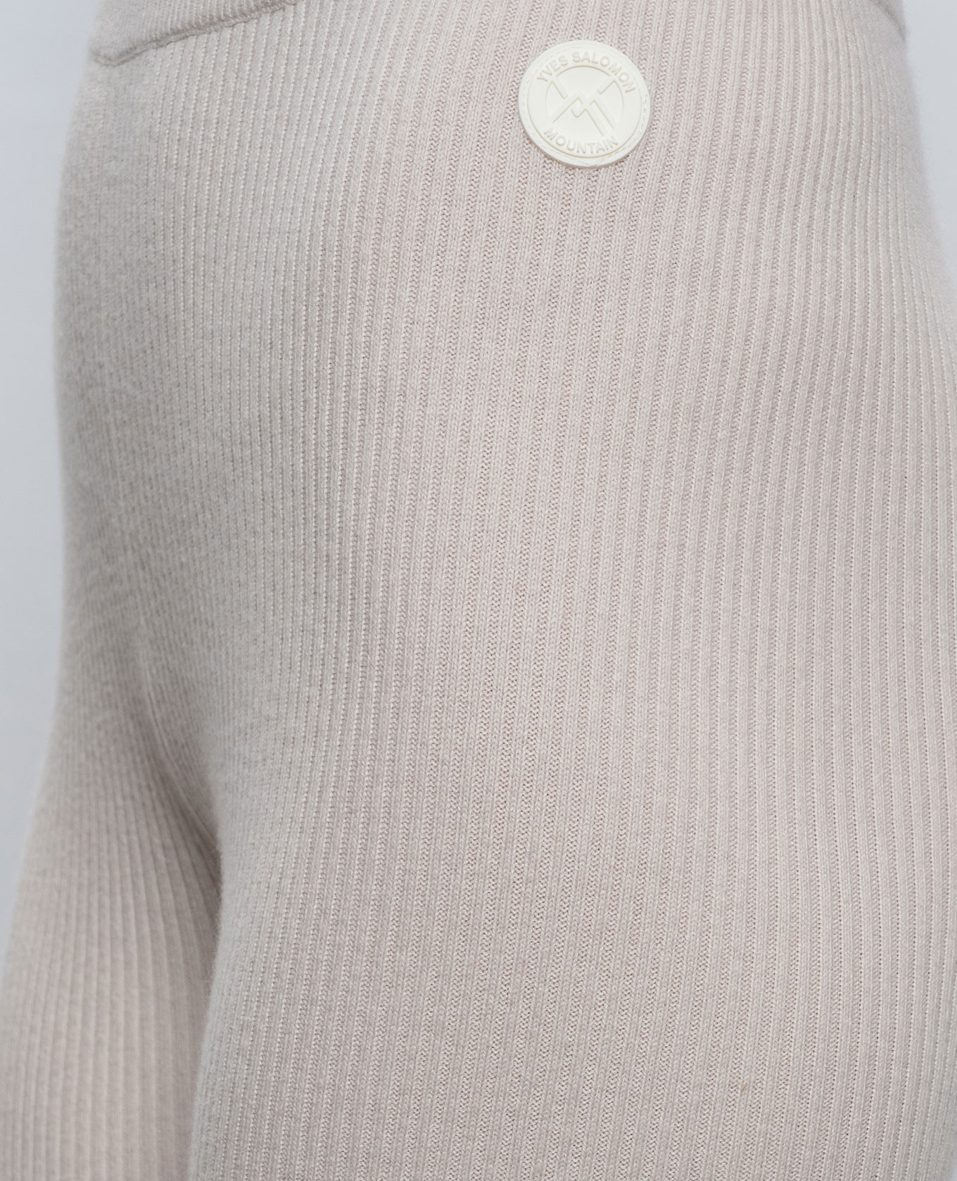 Ivory ribbed wool and cashmere leggings Yves Salomon SKI 5