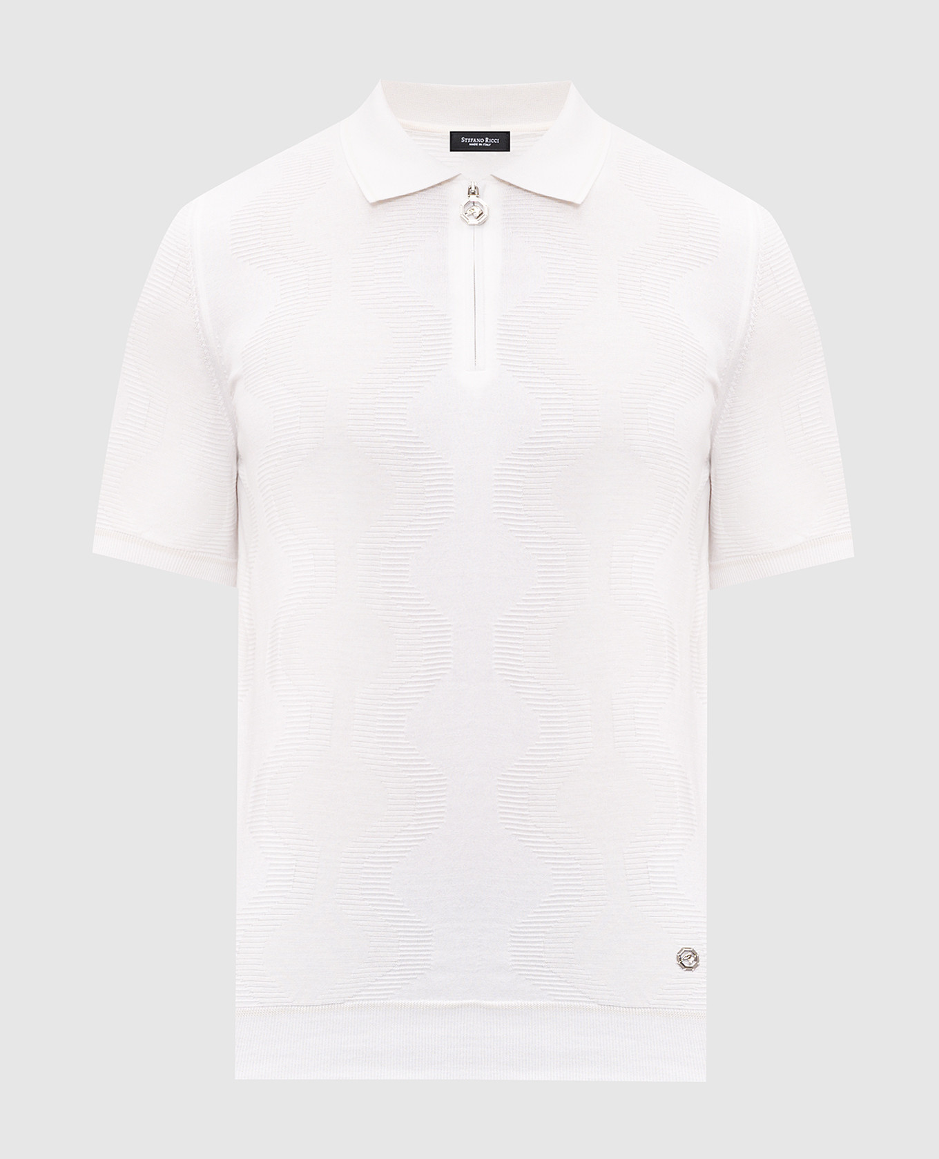 White polo with silk