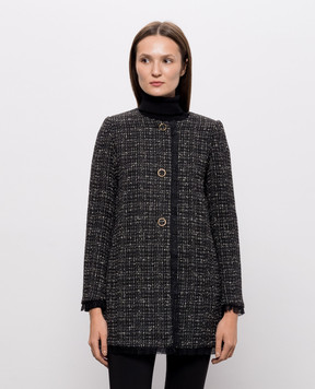 Twinset Black tweed coat 262TP2085