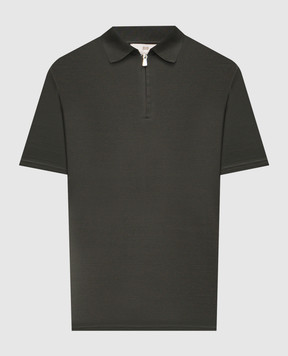 Enrico Mandelli Green polo shirt with logo patch 3K057A5677