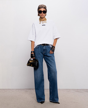 Dolce&Gabbana White T-shirt with logo patch F8V78THU7MA