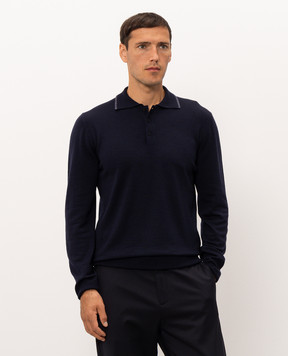 Canali Blue wool polo shirt MK02481C0017