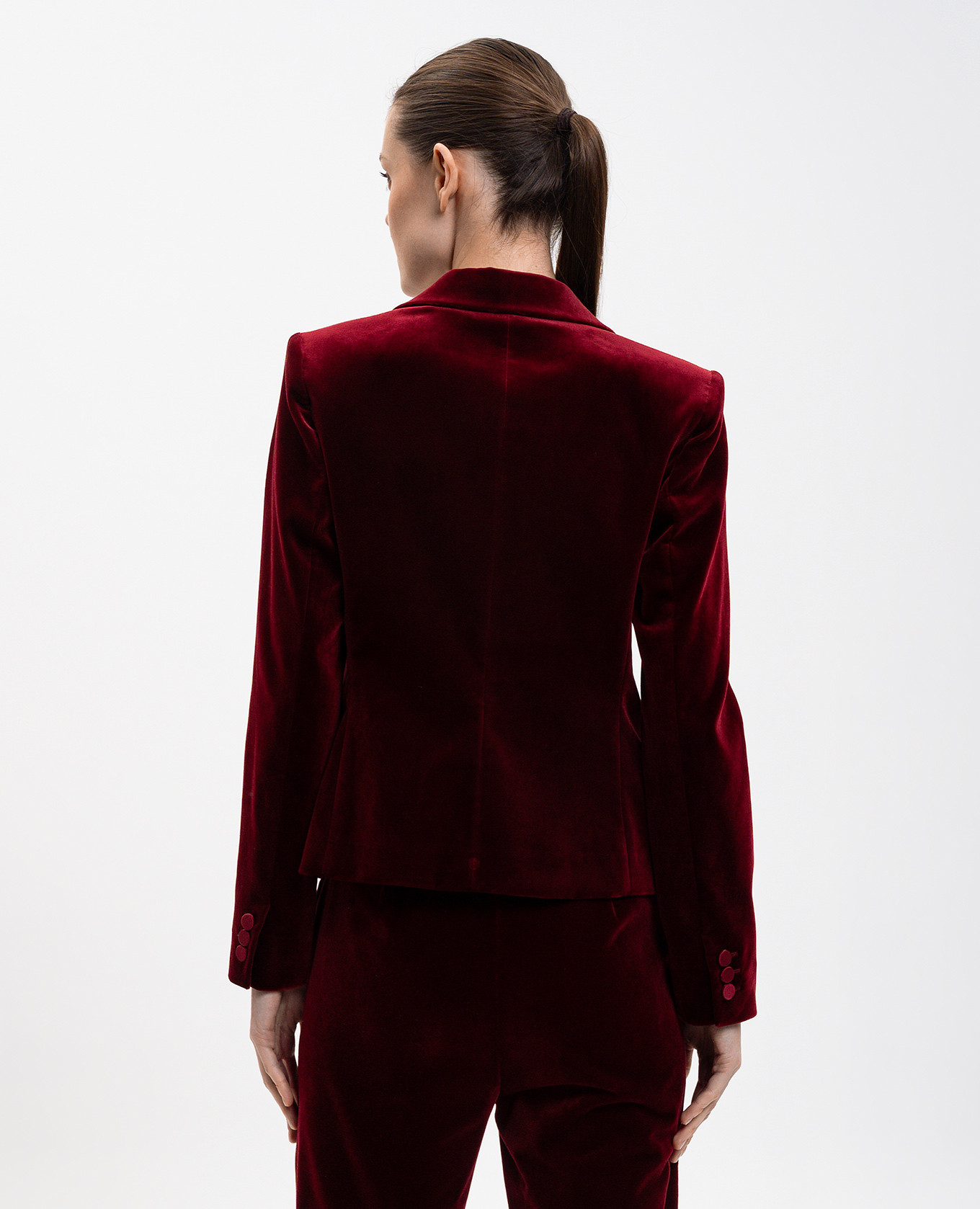 Red velvet jacket Eolie Max Mara 4