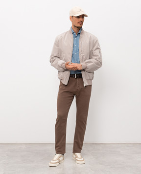 Brunello Cucinelli Brown jeans with logo patch M277PX1290