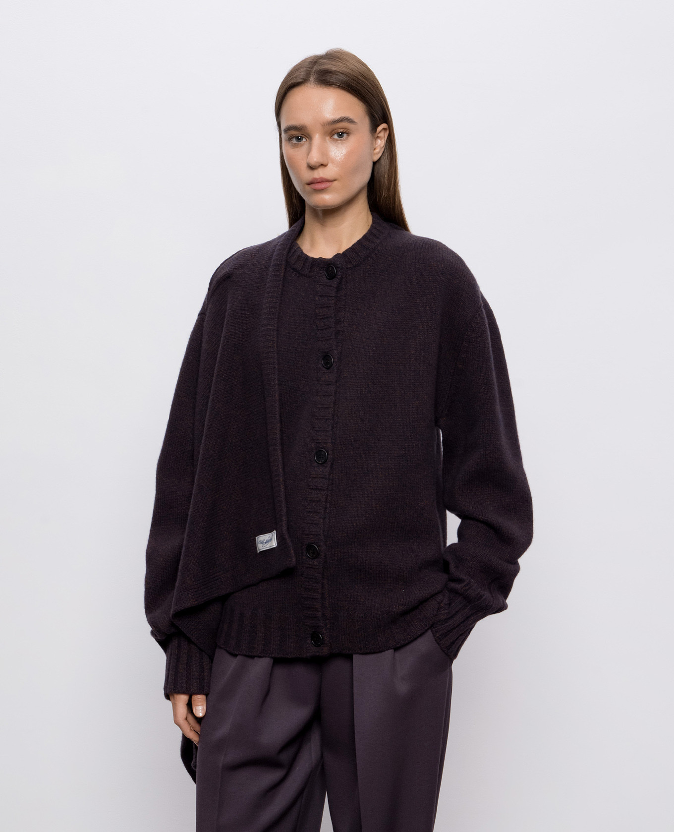 Wool and cashmere cardigan with logo patch The Attico 3