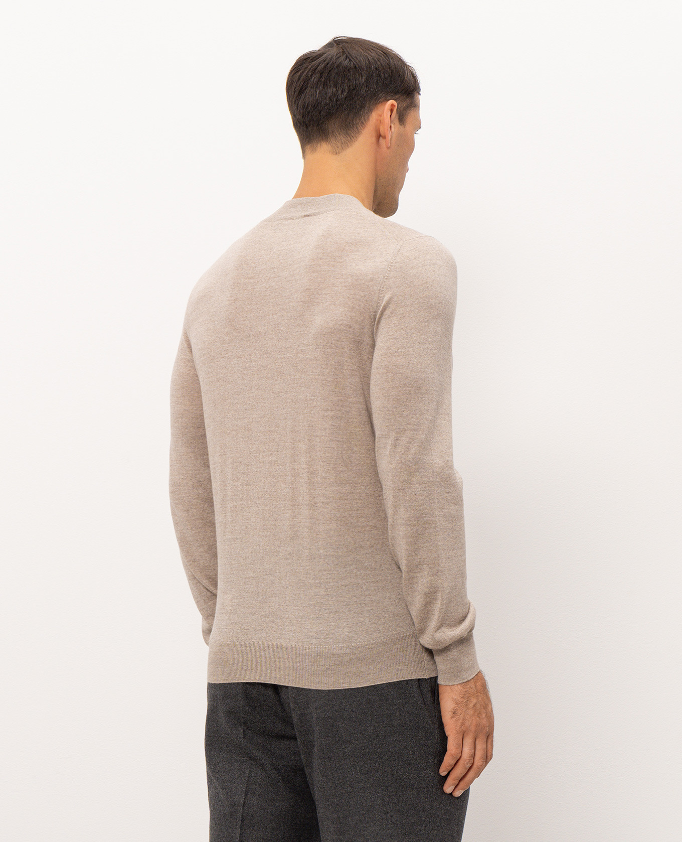 Beige wool sweater Enrico Mandelli 4