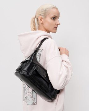 Off-White Dumbo black leather hobo bag OWNN18OC99LEA001