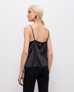 Dolce&Gabbana Black top with silk F7BN5TFU1AU