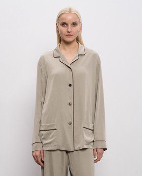 The Row Clarinda khaki silk blouse 10757W4336