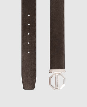 Stefano Ricci Brown suede belt with logo N381SDC554P