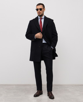 Enrico Mandelli Blue wool and cashmere coat A9G0123816