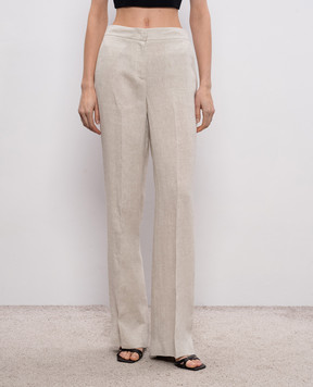 Twinset Gray linen pants with lurex 261TT2521