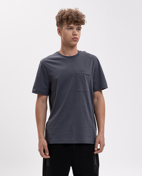 Moncler Grey T-shirt with logo print L20918C0005689B8Q