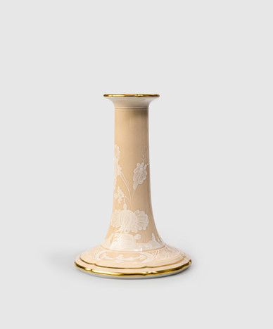 Beige porcelain candlestick Oriente Italiano
