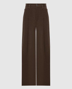 Brunello Cucinelli Brown pants with a monil chain MB152P9022