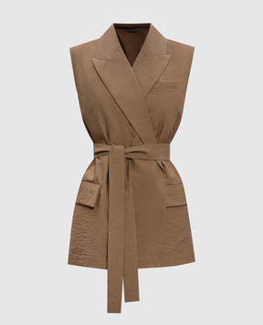 Brunello Cucinelli Brown waistcoat with a monil chain M0F797758