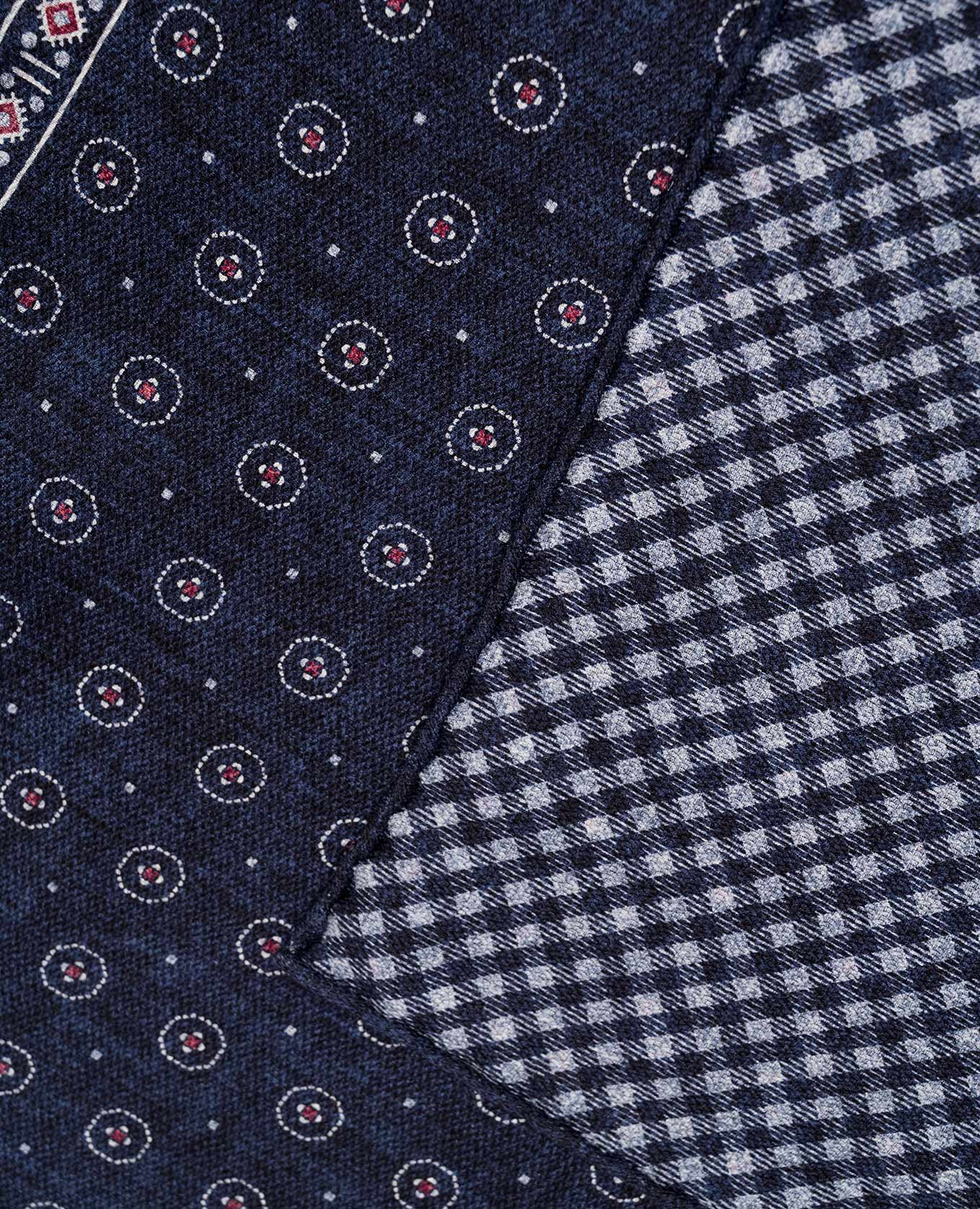 Blue double-sided patterned silk pachet Brunello Cucinelli 3