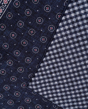 Brunello Cucinelli Blue double-sided patterned silk pachet MX8670091