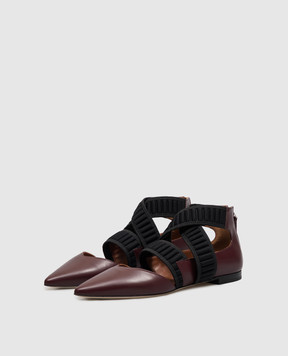 Benedetta Boroli Cadorna burgundy leather ballet flats CADORNA