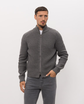 Peserico Gray wool cardigan R59560F0509044