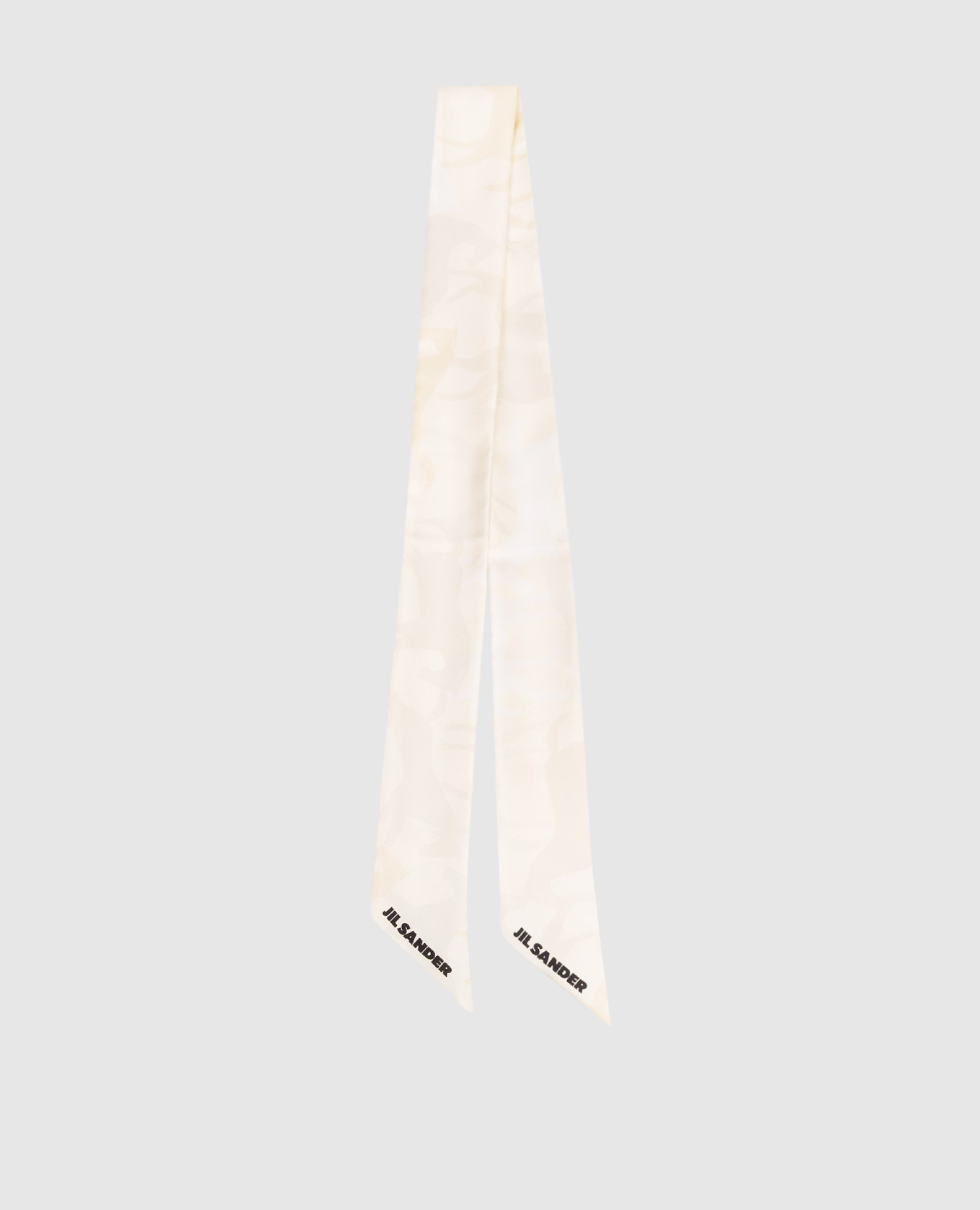 

Yellow silk twill ribbon in a pattern with a logo Jil Sander