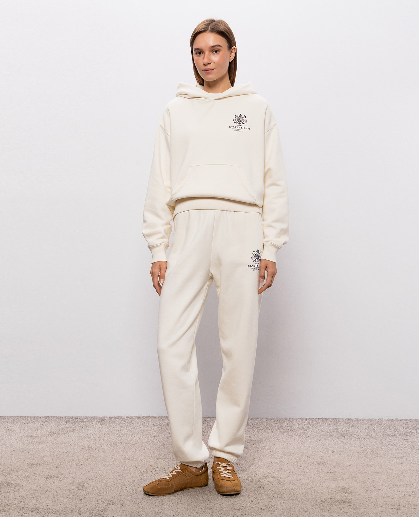 SR Hotel ivory print hoodie Sporty & Rich 2