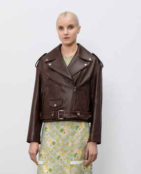 Babe Pay Pls Brown leather jacket 2106УКР1ASTON