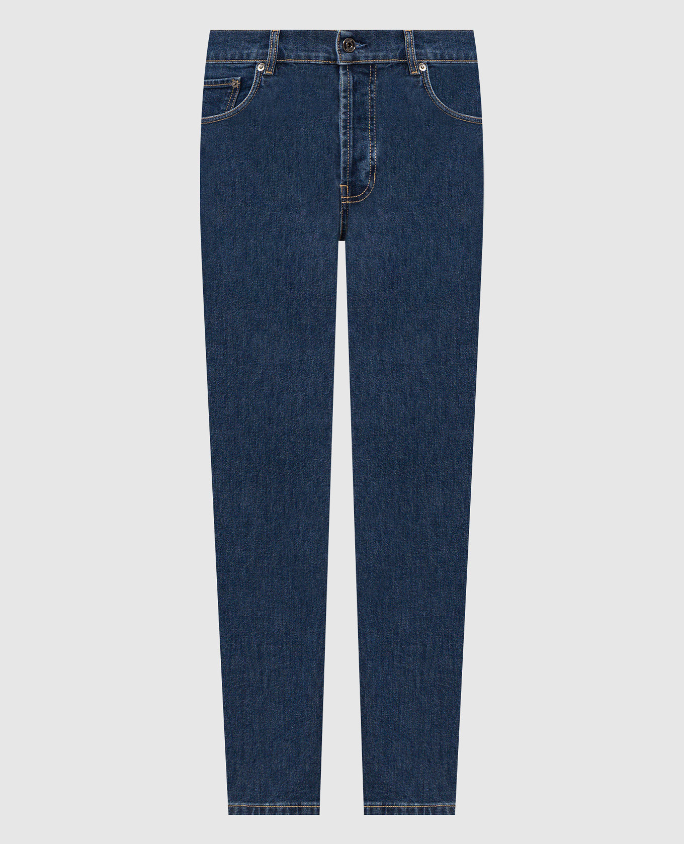 Blue jeans with logo patch