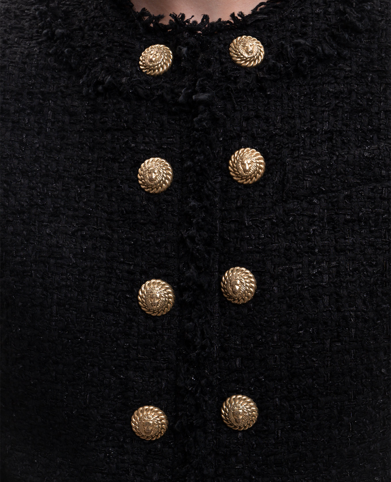 Black cropped tweed jacket Balmain 5