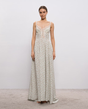 Ermanno Scervino White floral print silk maxi dress D482Q375APXWE