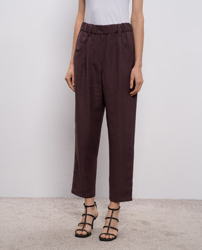 Brunello Cucinelli Brown linen pants MH126P9148