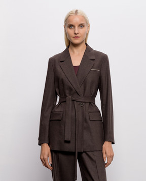 Peserico Brown wool and cashmere jacket A01747A03358