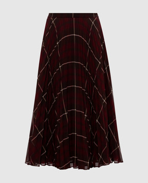 Max Mara STPAGANO burgundy checkered skirt MSTPAGANO