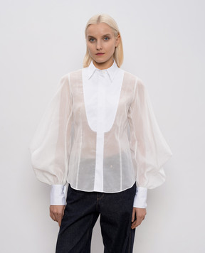 Brunello Cucinelli White blouse with lantern sleeves M0F91NL706