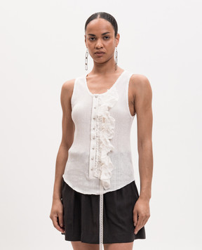 Ann Demeulemeester Rase white ruffle top B0013947FA736
