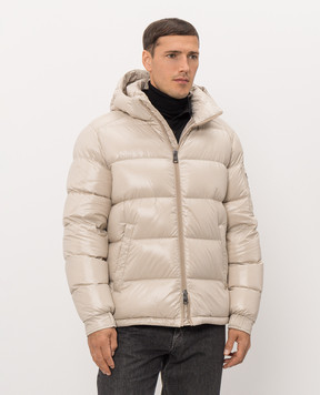 Herno Beige down jacket with monogram patch PI001416U12973