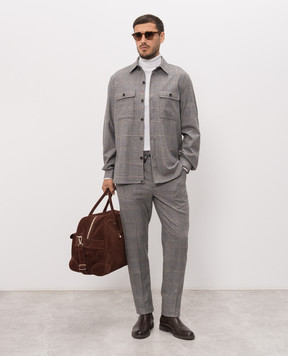 ISAIA Gray wool check shirt OSH00999628