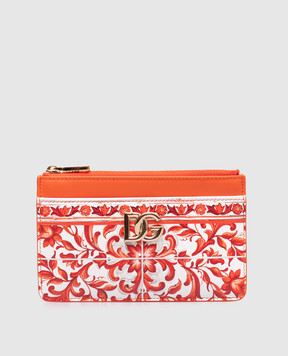 Dolce&Gabbana Orange cardholder with Majolica print BI1261AO026