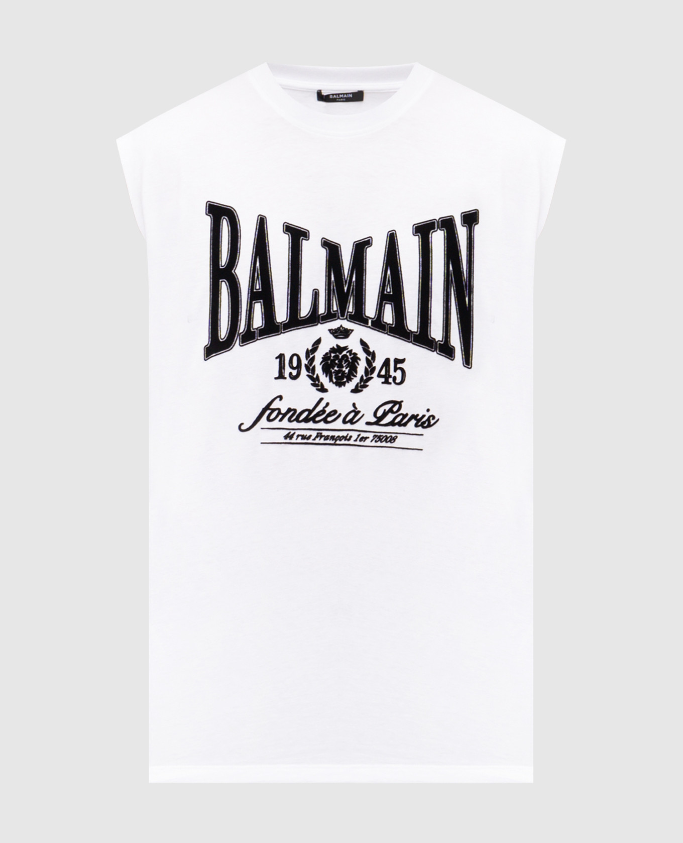 

White top with textured logo print Balmain