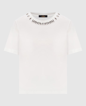 Twinset White T-shirt with crystals 262AP2480