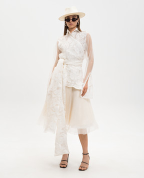 Marc Le Bihan Ivory silk wrap blouse 26404