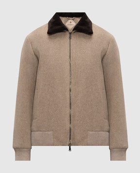 Be Florence Beige wool jacket with mink fur BE26M17