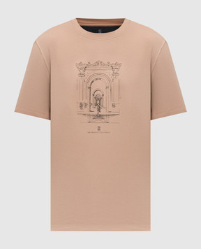Brunello Cucinelli Brown T-shirt with print ML8248521P