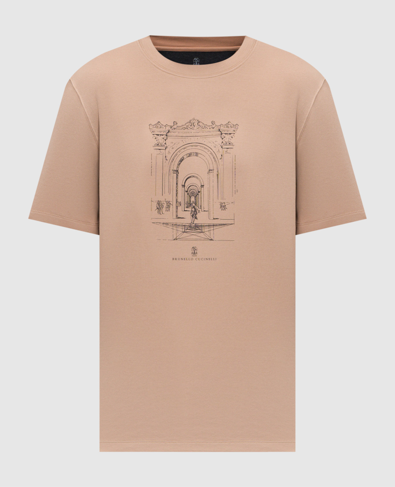 

Brown T-shirt with print Brunello Cucinelli