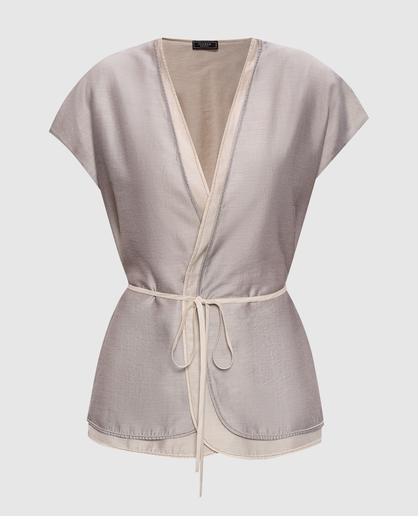 

Gray cardigan with a smell and a monil chain Peserico, Grey