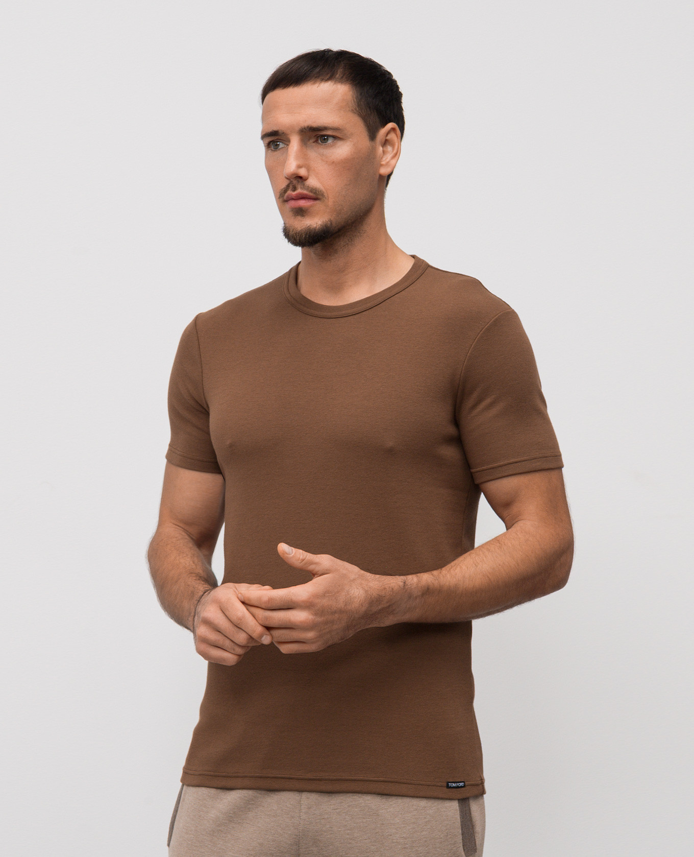 

Brown T-shirt with logo Tom Ford