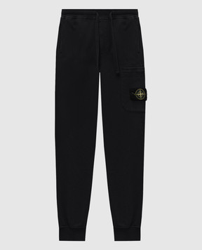 Stone Island Blue joggers with logo patch L1S156200021S0051