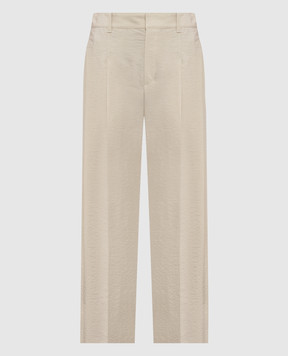 Brunello Cucinelli Beige pants with a monil chain M0F79P9189