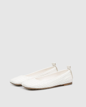 Bottega Veneta Charlotte white leather ballet flats 868206V2ED0